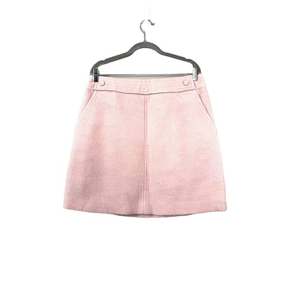 Tory Burch Pink Wool Mini Skirt 12 Celeste Blush Coquette Preppy Mod Academia - Picture 1 of 10